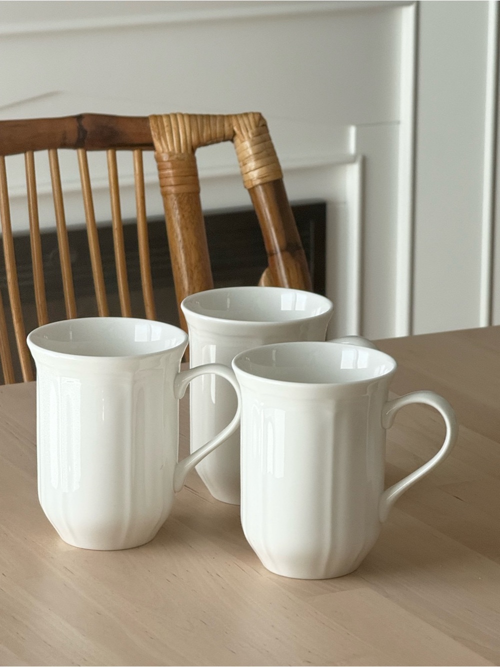 Mikasa HK400 Antique White Ultima+ Fine China Coffee Mugs Set of 3